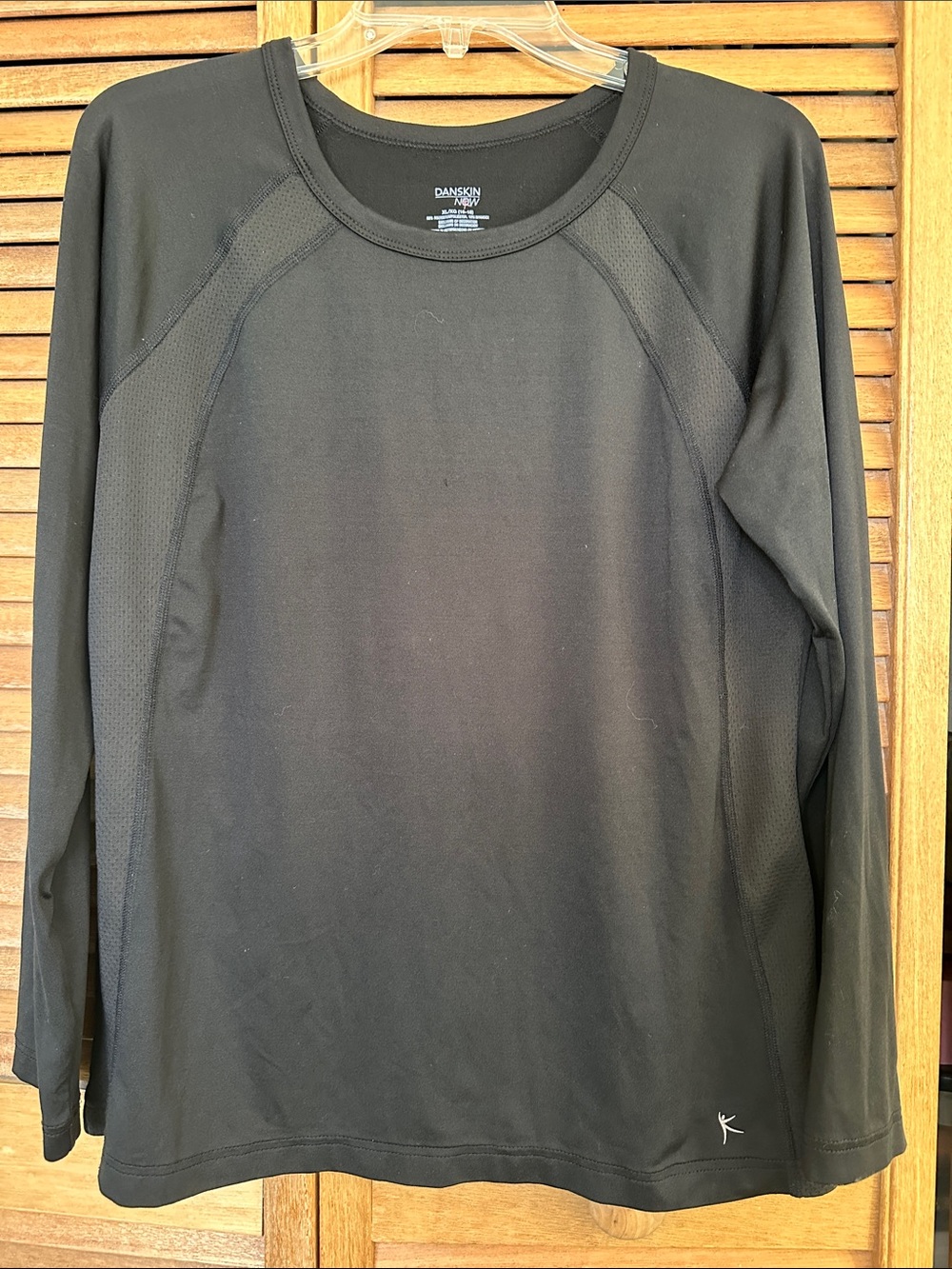 Danskin Black Long-Sleeve Crew Performance Top